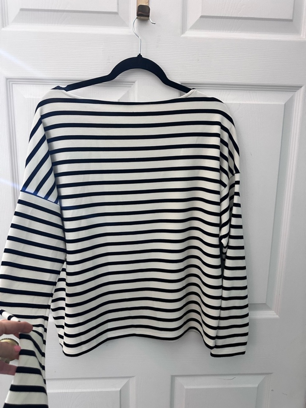 SPANX Black & White Striped Boatneck Tunic